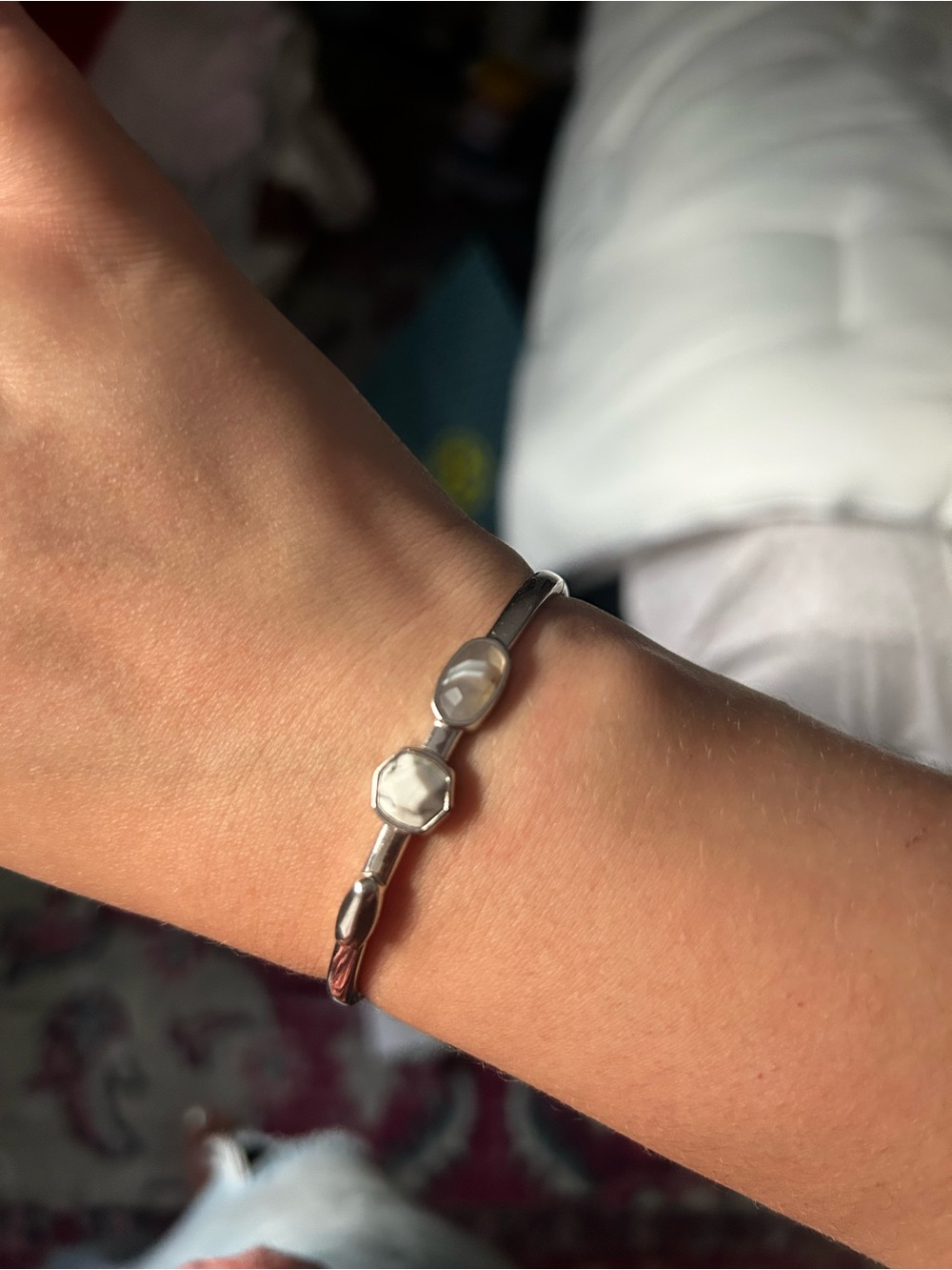 Kendra Scott Silver Bracelet with White howlite Accents